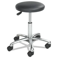 Best Height-Adjustable Lab Stool, Backless, Supports Up To 250 Lbs., 16-in To 21-in Seat Height, Black Seat, Chrome Base Office Furniture & Lighting