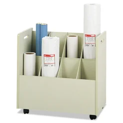 Discount Laminate Mobile Roll Files, 8 Compartments, 30.13w X 15.75d X 29.25h, Putty Office Electronics & Batteries