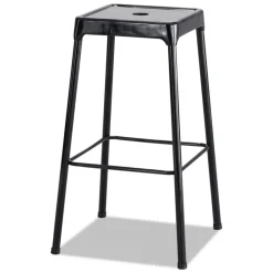 Online Supports Up to 250 lbs. 29 in. Seat Height Bar-Height Steel Stool, Backless - Black Office Furniture & Lighting