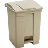 Clearance 9923TN 23 Gallon Large Capacity Plastic Step-On Receptacle - Tan Trash & Waste Bins