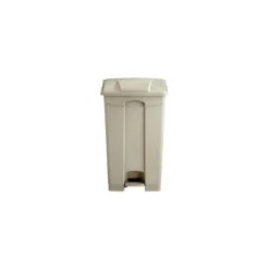 Clearance 9923TN 23 Gallon Large Capacity Plastic Step-On Receptacle - Tan Trash & Waste Bins