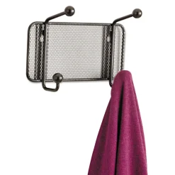 New 8.5w x 3d x 5.5h 2-Hook Onyx Mesh Wall Racks - Black Cleaning & Janitorial Supplies