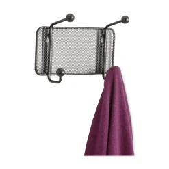 New 8.5w x 3d x 5.5h 2-Hook Onyx Mesh Wall Racks - Black Cleaning & Janitorial Supplies