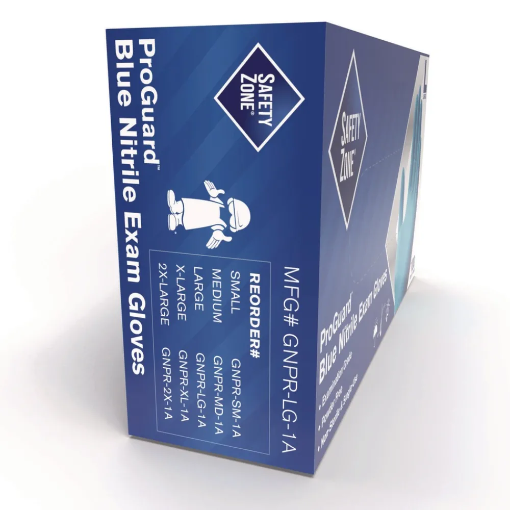 New ProGuard Nitrile Gloves, Powder-Free, 3 mil, Blue, Large, 1,000/Carton Cleaning & Janitorial Supplies