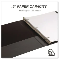 Sale 11.5 in. x 8.5 in. 0.5 in. Capacity 3 Rings Durable D-Ring View Binders - Black (4/Pack) Binders & Binding Supplies