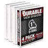 Sale 11.5 in. x 8.5 in. 1 in. Capacity 3 Rings Durable D-Ring View Binders - White (4/Pack) Binders & Binding Supplies
