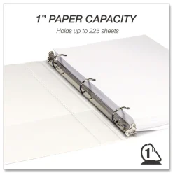 Sale 11.5 in. x 8.5 in. 1 in. Capacity 3 Rings Durable D-Ring View Binders - White (4/Pack) Binders & Binding Supplies