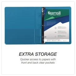 Discount 8.5 in. x 5.5 in. 1 in. Capacity 3 Rings Economy Round Ring View Binder - Assorted (6/Carton) Binders & Binding Supplies