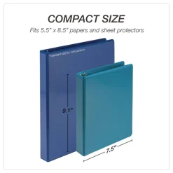 Discount 8.5 in. x 5.5 in. 1 in. Capacity 3 Rings Economy Round Ring View Binder - Assorted (6/Carton) Binders & Binding Supplies