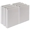 Best 8.5 in. x 5.5 in. 1 in. Capacity 3 Rings Economy Round Ring View Binder - White (6/Carton) Binders & Binding Supplies