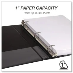 Hot 11.5 in. x 8.5 in. 3 Rings 1 in. Capacity Durable D-Ring View Binders - Black (4/Pack) Binders & Binding Supplies