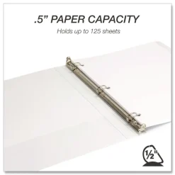 Hot 11.5 in. x 8.5 in. 3 Rings 0.5 in. Capacity Durable D-Ring View Binders - White (4/Pack) Binders & Binding Supplies
