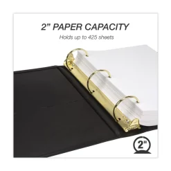 Best Classic Collection 11 in. x 8.5 in. 3 Rings 2 in. Capacity Ring Binder - Black Binders & Binding Supplies