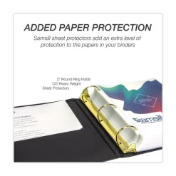 Best Classic Collection 11 in. x 8.5 in. 3 Rings 2 in. Capacity Ring Binder - Black Binders & Binding Supplies