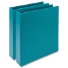 New Earth's Choice Plant-Based 11 in. x 8.5 in. 1.5 in. Capacity 3 Rings Economy Round Ring View Binders - Teal (2/Pack) Binders & Binding Supplies
