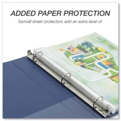 New Earth's Choice Plant-Based BOHO 11 in. x 8.5 in. 1 in. Capacity D-Ring View Binders - Indigo (2/Pack) Binders & Binding Supplies