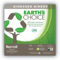 New Earth's Choice Plant-Based BOHO 11 in. x 8.5 in. 1 in. Capacity D-Ring View Binders - Indigo (2/Pack) Binders & Binding Supplies
