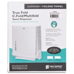New 11.63 in. x 5 in. x 14.5 in. True Fold C-Fold/Multifold Paper Towel Dispenser - White Paper & Dispensers