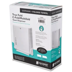 New 11.63 in. x 5 in. x 14.5 in. True Fold C-Fold/Multifold Paper Towel Dispenser - White Paper & Dispensers