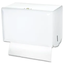 Sale 10.75 in. x 6 in. x 7.5 in. Singlefold Paper Towel Dispenser - White Paper & Dispensers