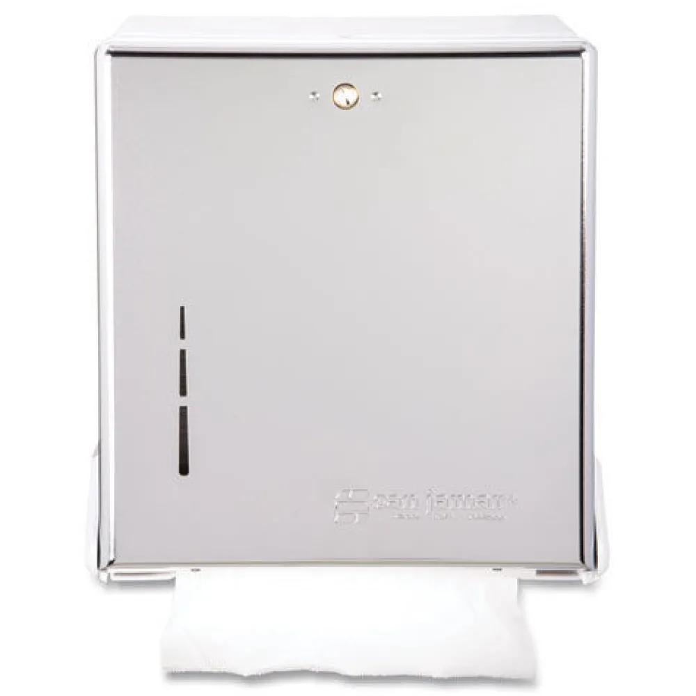 Sale 11.63 in. x 5 in. x 14.5 in. True Fold C-Fold/Multifold Paper Towel Dispenser - Chrome Paper & Dispensers