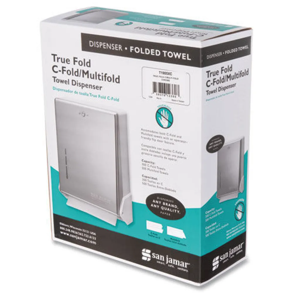 Sale 11.63 in. x 5 in. x 14.5 in. True Fold C-Fold/Multifold Paper Towel Dispenser - Chrome Paper & Dispensers