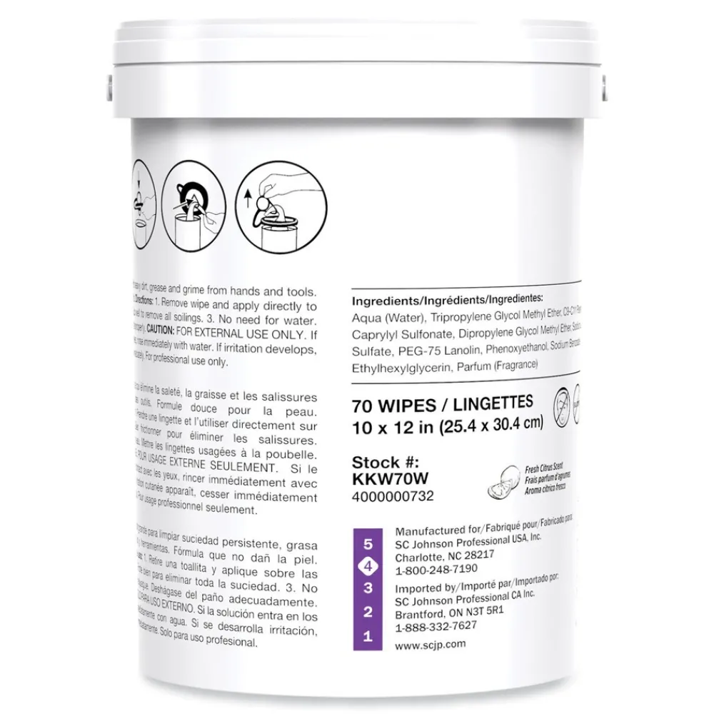 Online 7.9 in. x 5.7 in. 1-Ply Kresto KWIK-WIPES Cloth - Citrus, White (6 Packs/Carton) Skin Care & Personal Hygiene