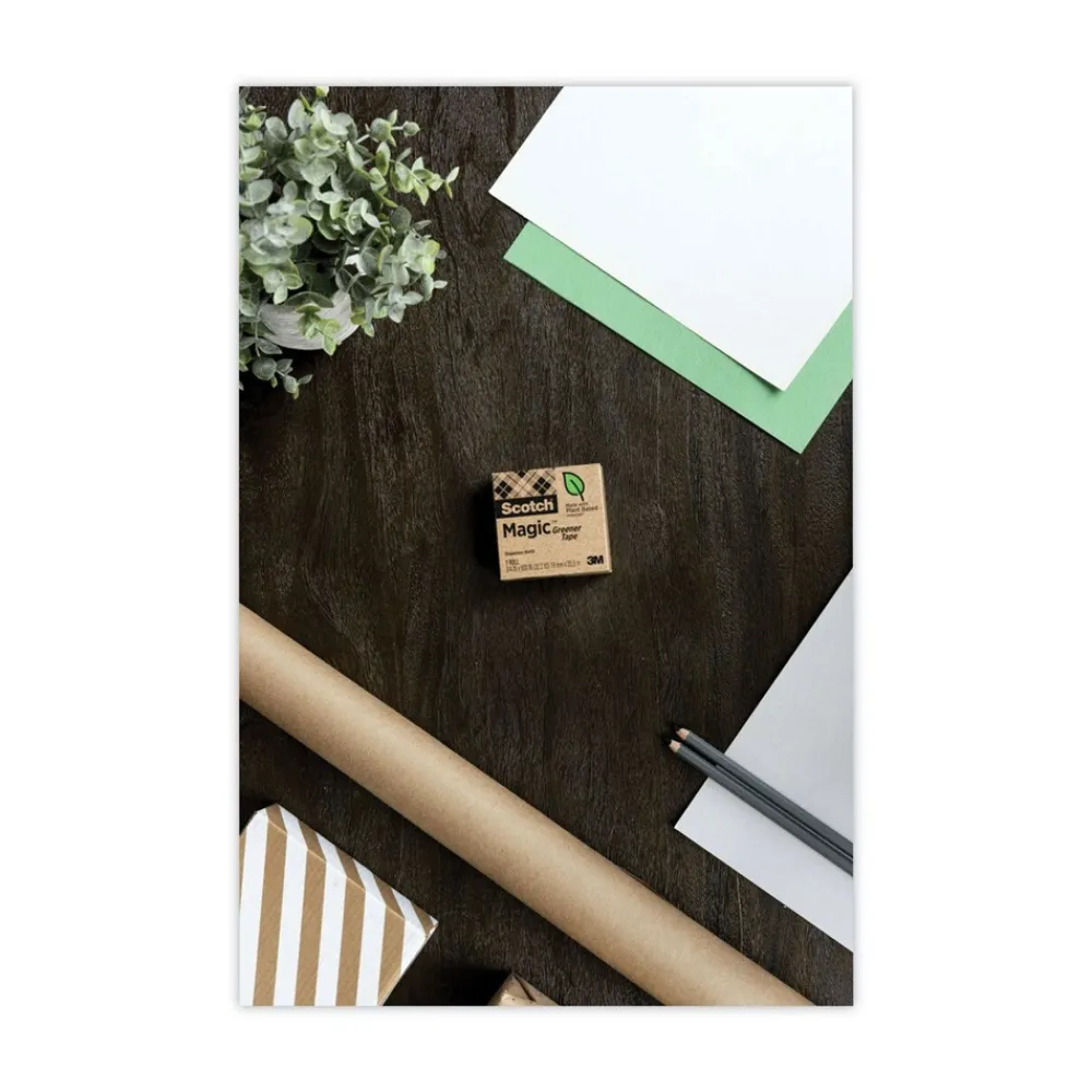 New 0.75 in. x 75 ft. 1 in. Core Magic Greener Tape with C38 Dispenser - Clear (6/Pack) Tapes & Adhesives