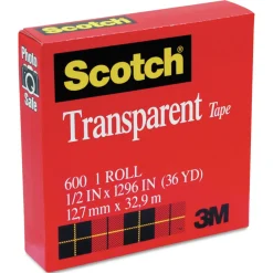 Discount 0.5 in. x 36 yds 1 in. Core Tape - Transparent (1-Roll) Tapes & Adhesives