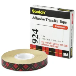 Outlet 0.5 in. x 36 yds ATG Adhesive Permanent Transfer Tape, Holds Up to 0.5 lbs. - Clear (1-Roll) Tapes & Adhesives