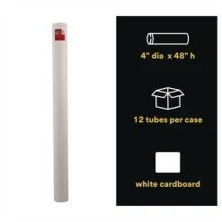 Clearance Mailing Tube 48-in Long 4-in Diameter White 12/Carton Mailing, Packing & Shipping
