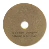 Best 17 in. Diameter Clean and Shine Pad - Brown/Yellow (5/Carton) Cleaning & Janitorial Supplies