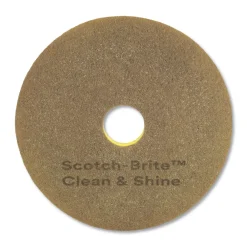 Best 17 in. Diameter Clean and Shine Pad - Brown/Yellow (5/Carton) Cleaning & Janitorial Supplies