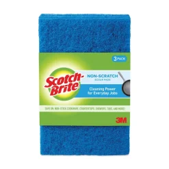 3 x 6 Non-Scratch Scour Pads - Blue (10/Carton) Cleaning & Janitorial Supplies