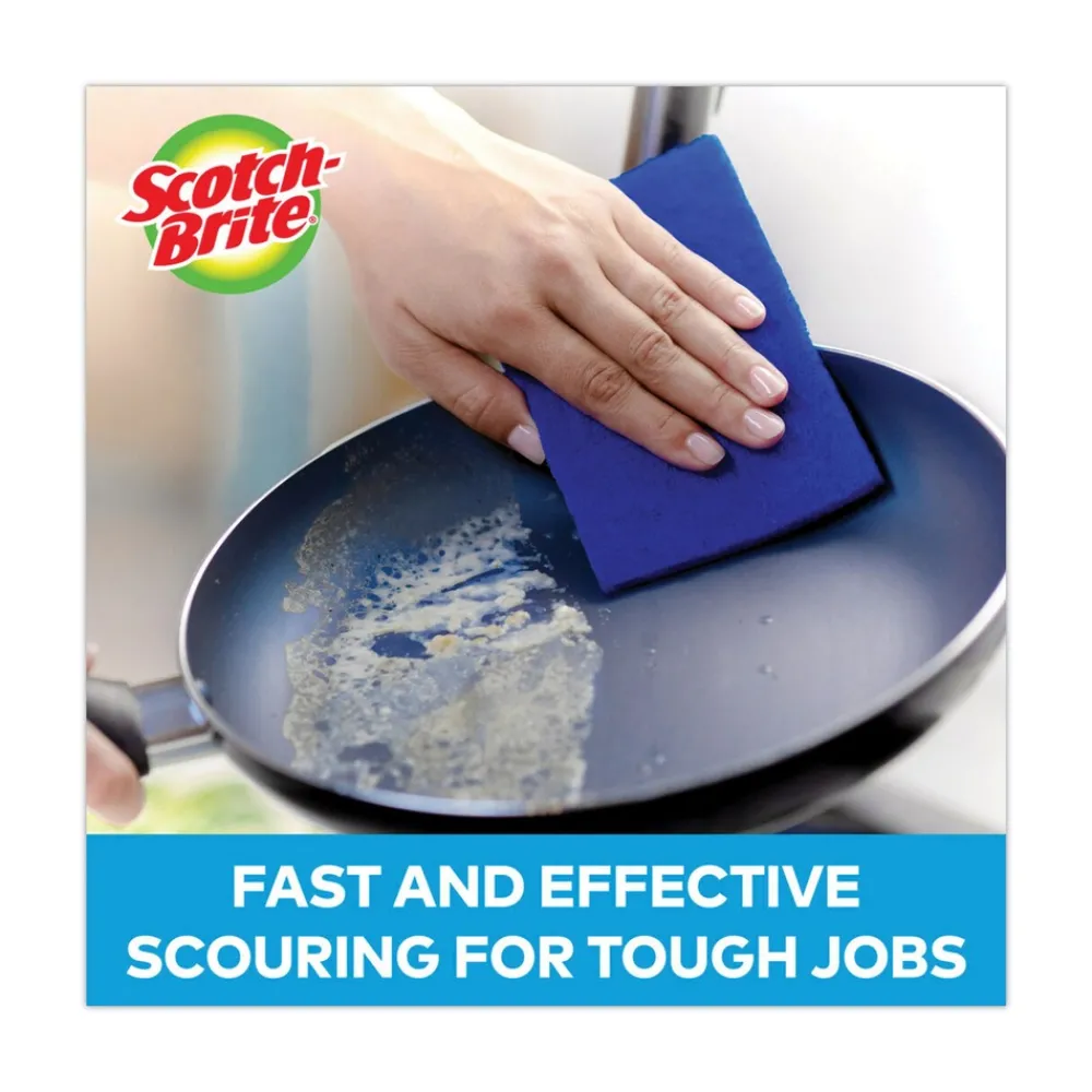 3 x 6 Non-Scratch Scour Pads - Blue (10/Carton) Cleaning & Janitorial Supplies