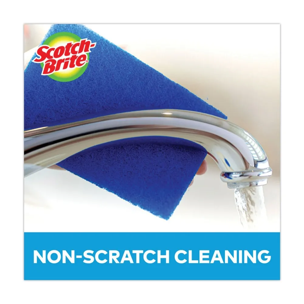 3 x 6 Non-Scratch Scour Pads - Blue (10/Carton) Cleaning & Janitorial Supplies