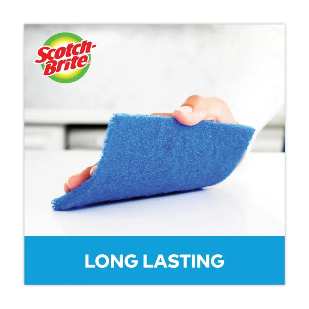 3 x 6 Non-Scratch Scour Pads - Blue (10/Carton) Cleaning & Janitorial Supplies