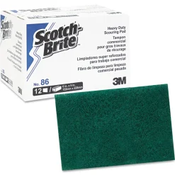 Outlet 6 in. x 9 in. Heavy-Duty Scouring Pad - Green (12/Pack, 3 Packs/Carton) Cleaning & Janitorial Supplies