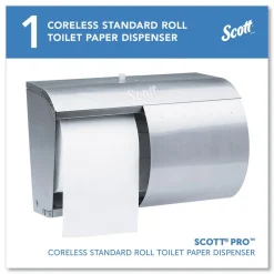 Online 09606 7 1/10 in. x 10 1/10 in. x 6 2/5 in. Pro Coreless SRB Stainless Steel Tissue Dispenser Paper & Dispensers