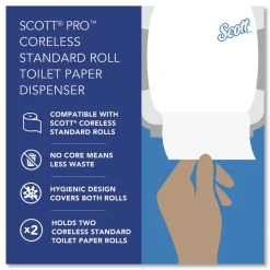 Online 09606 7 1/10 in. x 10 1/10 in. x 6 2/5 in. Pro Coreless SRB Stainless Steel Tissue Dispenser Paper & Dispensers