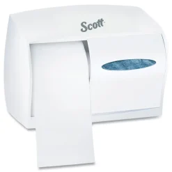 09605 11 1/10 in. x 6 in. x 7 5/8 in. Essential Coreless SRB Tissue Dispenser - White Paper & Dispensers