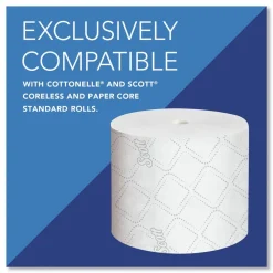 09605 11 1/10 in. x 6 in. x 7 5/8 in. Essential Coreless SRB Tissue Dispenser - White Paper & Dispensers