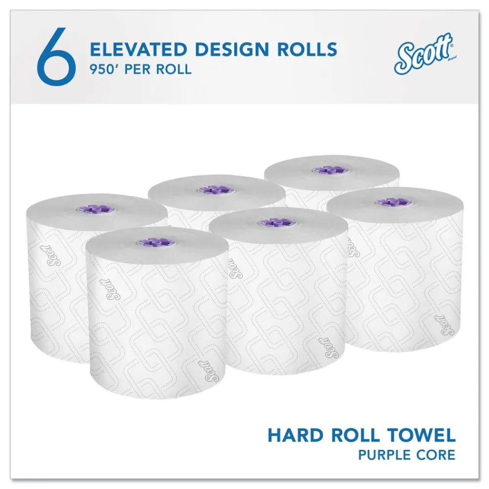 Discount 02001 8 in. x 950 ft. 1-Ply Essential High Capacity Hard Roll Towel - White (6 Rolls/Carton) Paper & Dispensers|Cleaning & Janitorial Supplies