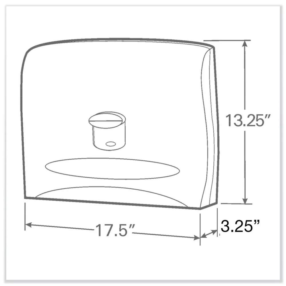 Best 09505 17.5 in. x 2.25 in. x 13.25 in. Personal Seat Cover Dispenser - White Paper & Dispensers