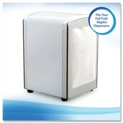 Discount 12 in. x 17 in. 1-Ply Full-Fold Dispenser Napkins - White (6000/Carton) Paper & Dispensers