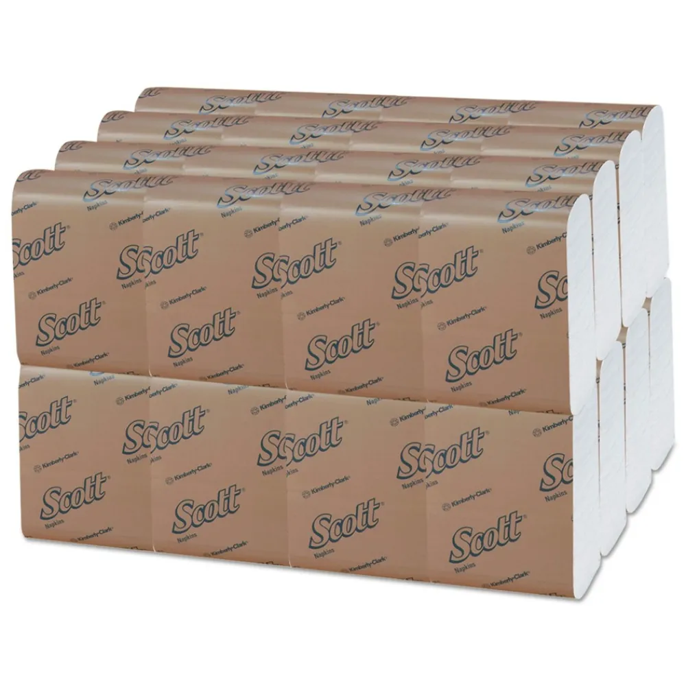 Sale 12 in. x 7 in. 1-Ply Low-Fold Dispenser Napkins - White (8000/Carton) Paper & Dispensers