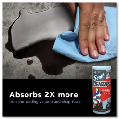 Online 9.4 in. x 11 in. Standard Shop Towels - Blue (55/Roll 12 Rolls/Carton) Cleaning & Janitorial Supplies