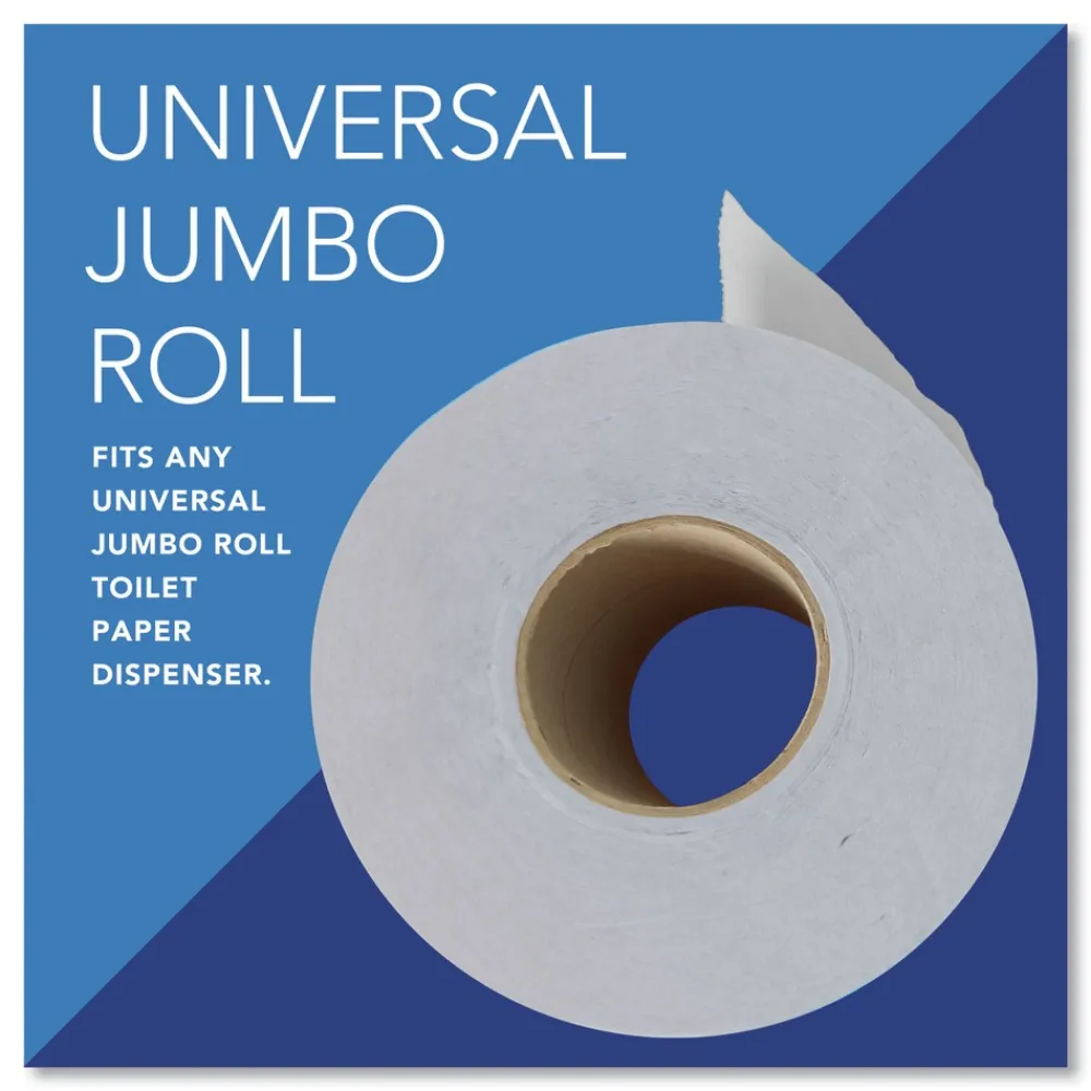 67805 2-Ply 3.55 in. x 1000 ft. Septic Safe Essential 100% Recycled Fiber JRT Bathroom Tissue for Business - White (12/Carton) Cleaning & Janitorial Supplies