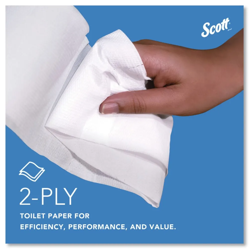 67805 2-Ply 3.55 in. x 1000 ft. Septic Safe Essential 100% Recycled Fiber JRT Bathroom Tissue for Business - White (12/Carton) Cleaning & Janitorial Supplies