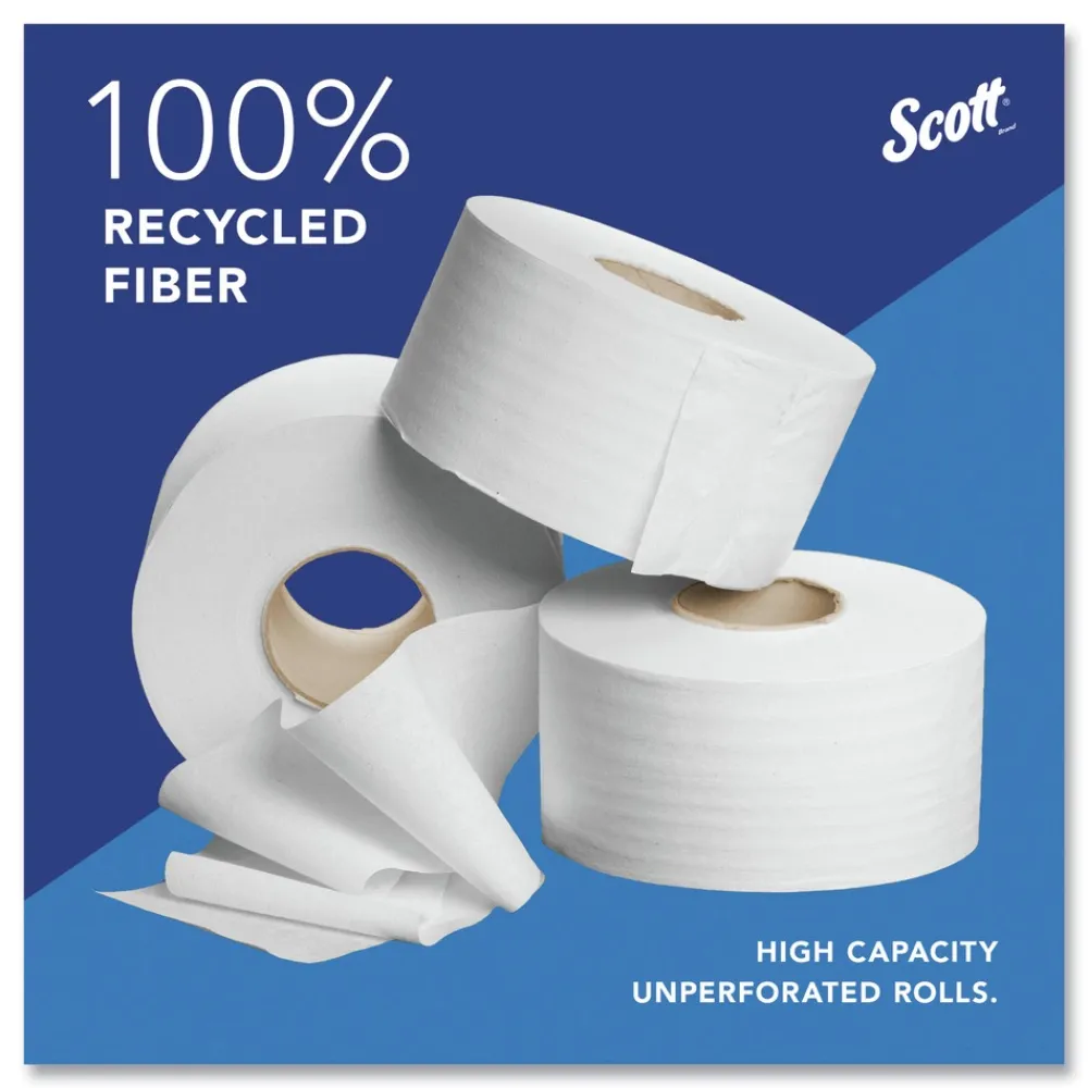 67805 2-Ply 3.55 in. x 1000 ft. Septic Safe Essential 100% Recycled Fiber JRT Bathroom Tissue for Business - White (12/Carton) Cleaning & Janitorial Supplies